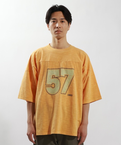 BAYFLOW(ベイフロー)の「ナンバリング7分袖Tシャツ(Tシャツ/カットソー・メンズ・オフホワイト/チャコール/イエロー・MEDIUM/LARGE)」の16枚目の写真