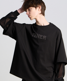 TENER（テネル）の「メッシュレイヤードロングスリーブブラック（Tシャツ/カットソー）」
