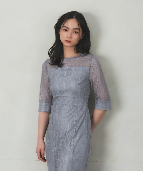 Rose of Sharon(ローズオブシャロン)の「総レースバックリボンマーメイドドレス(ドレス・レディース・ダークオレンジ/ダークグリーン/グレイッシュブルー/ピーコックグリーン系/チャコール・S/M)」の15枚目の写真