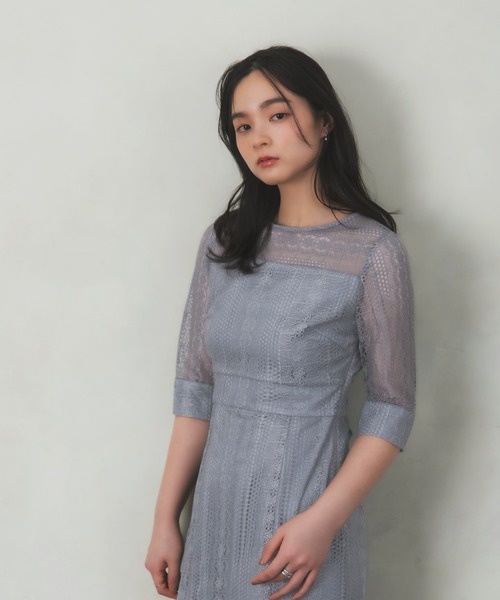 Rose of Sharon(ローズオブシャロン)の「総レースバックリボンマーメイドドレス(ドレス・レディース・ダークオレンジ/ダークグリーン/グレイッシュブルー/ピーコックグリーン系/チャコール・S/M)」の16枚目の写真