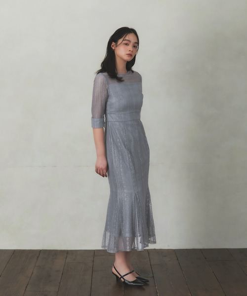 Rose of Sharon(ローズオブシャロン)の「総レースバックリボンマーメイドドレス(ドレス・レディース・ダークオレンジ/ダークグリーン/グレイッシュブルー/ピーコックグリーン系/チャコール・S/M)」の17枚目の写真