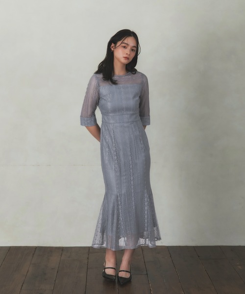 Rose of Sharon(ローズオブシャロン)の「総レースバックリボンマーメイドドレス(ドレス・レディース・ダークオレンジ/ダークグリーン/グレイッシュブルー/ピーコックグリーン系/チャコール・S/M)」の18枚目の写真