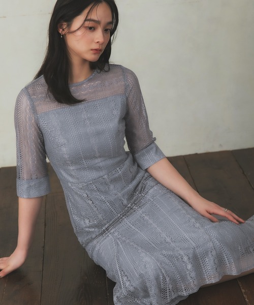 Rose of Sharon(ローズオブシャロン)の「総レースバックリボンマーメイドドレス(ドレス・レディース・ダークオレンジ/ダークグリーン/グレイッシュブルー/ピーコックグリーン系/チャコール・S/M)」の19枚目の写真
