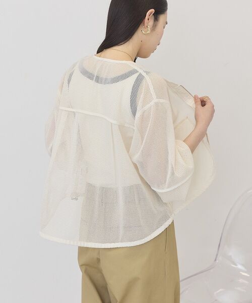 AMERICAN HOLIC(アメリカンホリック)の「メッシュ異素材ブルゾン(ブルゾン・レディース・ブラック/アイボリー・M/L)」の4枚目の写真