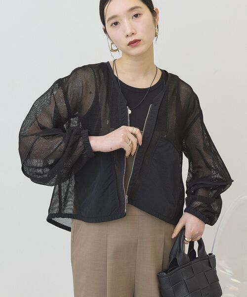 AMERICAN HOLIC(アメリカンホリック)の「メッシュ異素材ブルゾン(ブルゾン・レディース・ブラック/アイボリー・M/L)」の9枚目の写真