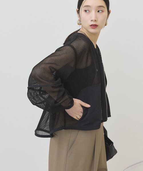 AMERICAN HOLIC(アメリカンホリック)の「メッシュ異素材ブルゾン(ブルゾン・レディース・ブラック/アイボリー・M/L)」の10枚目の写真