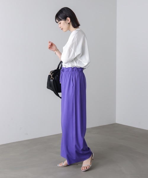 Bou Jeloud(ブージュルード)の「クリアクールセミワイドパンツ(その他パンツ・レディース・パープル/オレンジ/カーキ/ブラック/ブラウン・FREE)」の14枚目の写真
