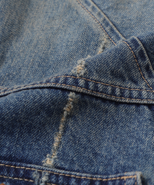 DAIRIKU（ダイリク）の「DAIRIKU / ダイリク "80Year" Damage Denim Jacket（デニムジャケット・メンズ・ブルー系その他・MEDIUM）」の3枚目の写真