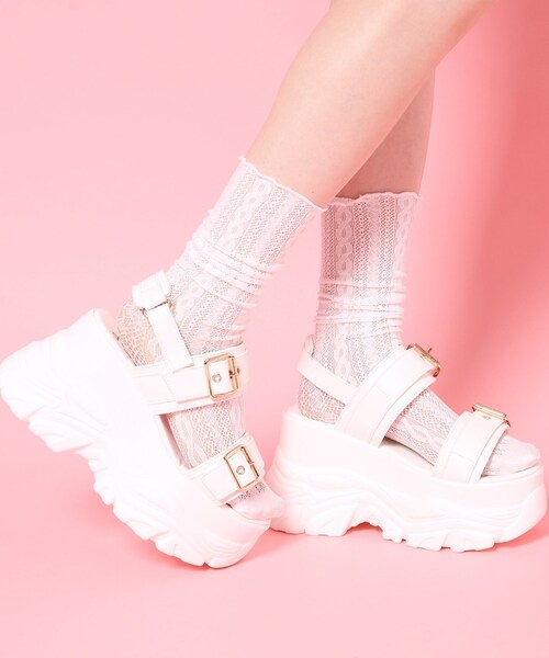 cs T&P（シーエスティーアンドピー）の「厚底ダブルベルトサンダル（サンダル・レディース・ホワイト/ブラック・L/M/S/LL）」の3枚目の写真