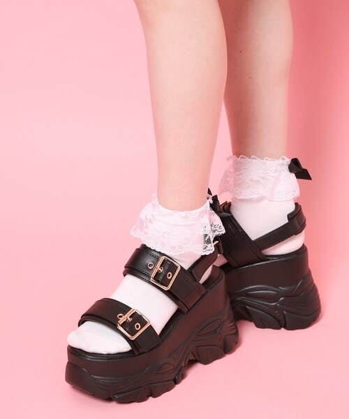 cs T&P（シーエスティーアンドピー）の「厚底ダブルベルトサンダル（サンダル・レディース・ホワイト/ブラック・L/M/S/LL）」の6枚目の写真