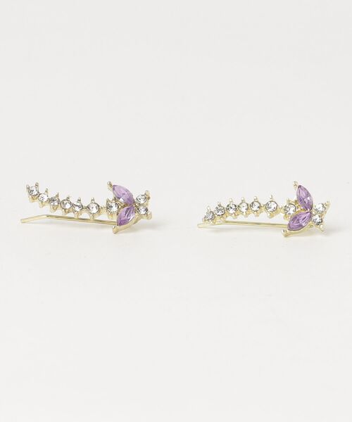 tunee(チュニー)の「バタフライ&ビジューストーンペアピアス/レディース/両耳用(T3)(ピアス(両耳用)・レディース・パープル・FREE)」の5枚目の写真