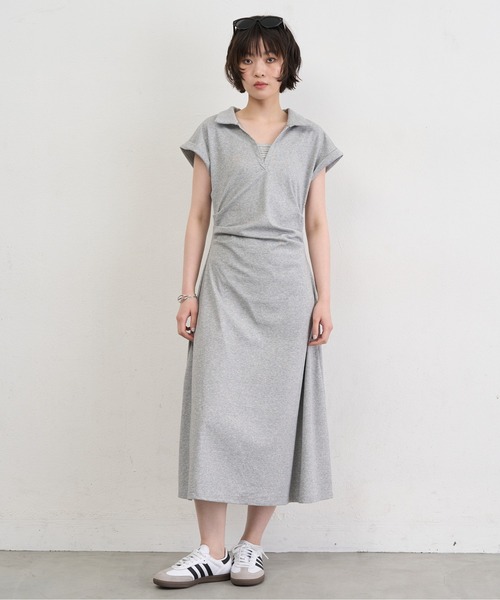 NUJOH(ヌゾ)の「Polo Wrap Midi Dress / ポロラップミディワンピース(ワンピース・レディース・ネイビー/ブラック/グレー・FREE)」の9枚目の写真
