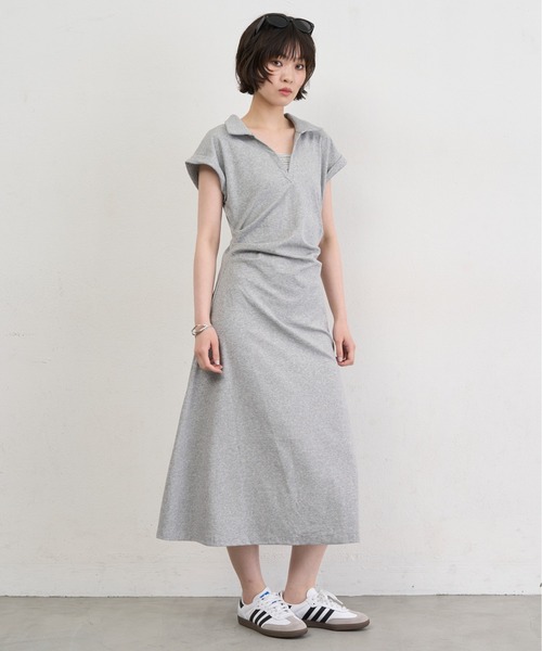 NUJOH(ヌゾ)の「Polo Wrap Midi Dress / ポロラップミディワンピース(ワンピース・レディース・ネイビー/ブラック/グレー・FREE)」の14枚目の写真