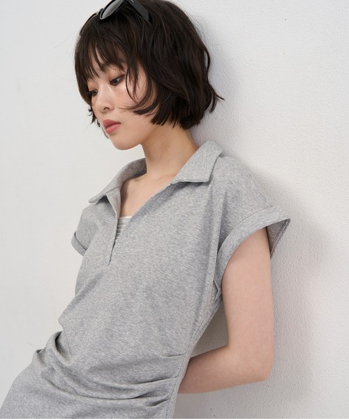 NUJOH(ヌゾ)の「Polo Wrap Midi Dress / ポロラップミディワンピース(ワンピース・レディース・ネイビー/ブラック/グレー・FREE)」の20枚目の写真