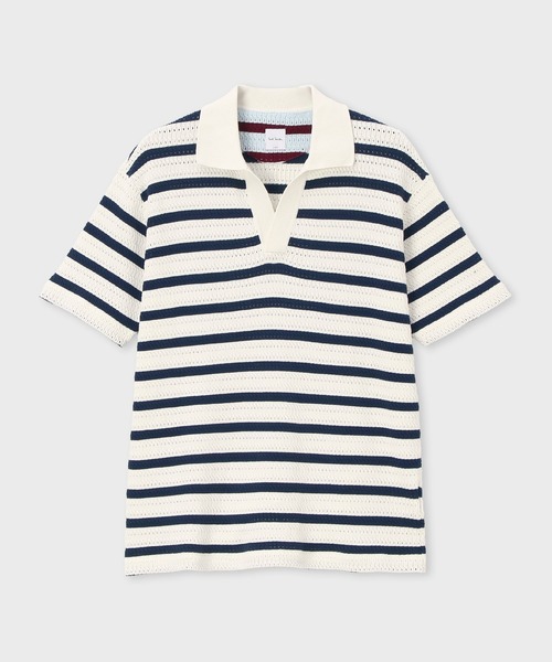 メッシュボーダー スキッパーポロシャツ / 163522 932Z（ポロシャツ