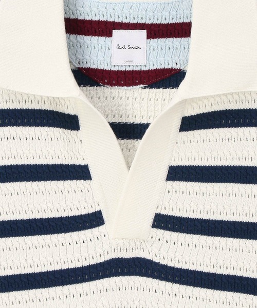 Paul Smith（ポールスミス）の「メッシュボーダー スキッパーポロシャツ / 163522 932Z（ポロシャツ・メンズ・ネイビー/チェリーレッド・X-LARGE/LARGE/MEDIUM）」の3枚目の写真