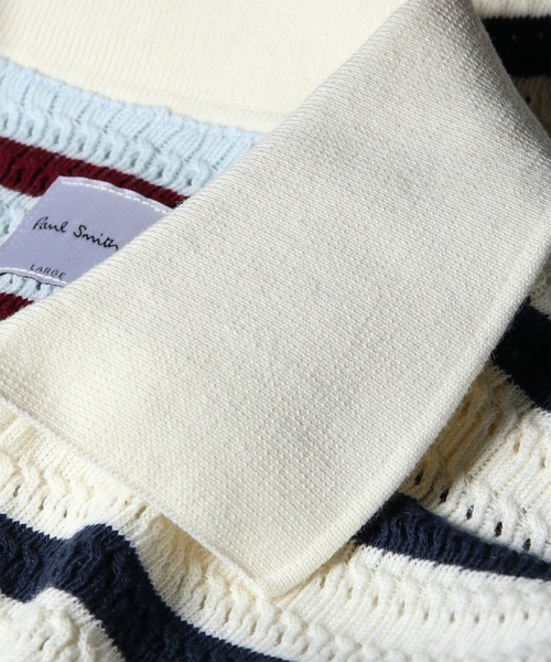 Paul Smith（ポールスミス）の「メッシュボーダー スキッパーポロシャツ / 163522 932Z（ポロシャツ・メンズ・ネイビー/チェリーレッド・X-LARGE/LARGE/MEDIUM）」の5枚目の写真