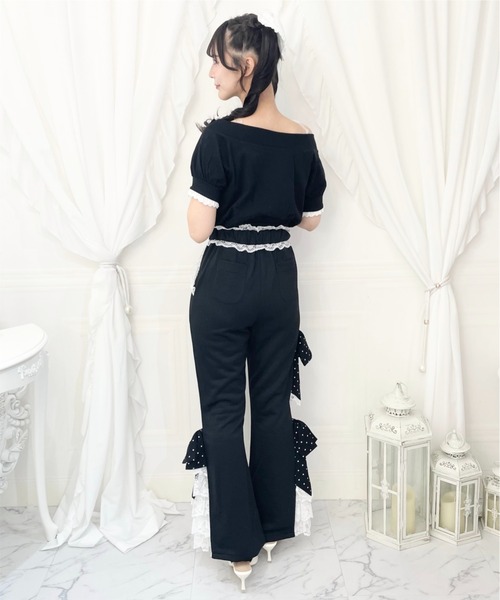 Ank Rouge（アンクルージュ）の「ドットリボンのふりふりのカットパンツ（その他パンツ・レディース・ブラック/ピンク・M）」の13枚目の写真
