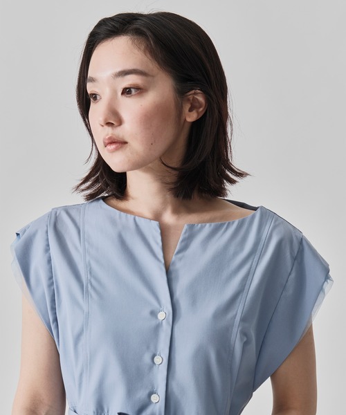 CITY TOKYO（シティトウキョウ）の「【CITY TOKYO/シティートウキョウ】Chambray Belted Dress/シャンブレーベルトドレス（ワンピース・レディース・ブルー/ホワイト/ブラック・1/2）」の21枚目の写真