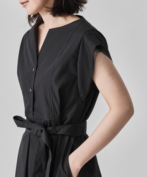 CITY TOKYO（シティトウキョウ）の「【CITY TOKYO/シティートウキョウ】Chambray Belted Dress/シャンブレーベルトドレス（ワンピース・レディース・ブルー/ホワイト/ブラック・1/2）」の8枚目の写真