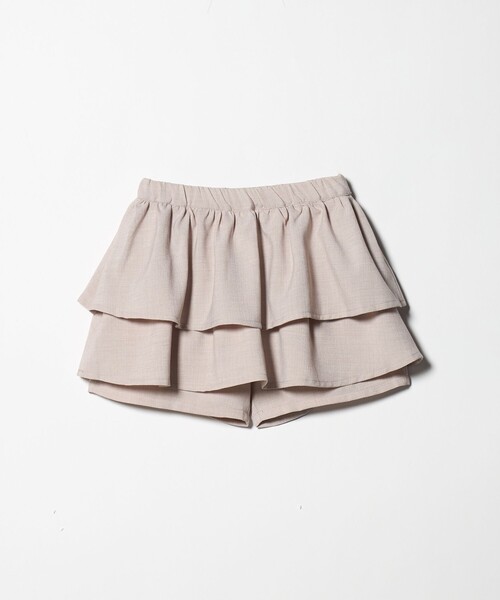 green label relaxing（グリーンレーベルリラクシング）の「リネンライク フリル キュロット / キッズ 140cm-160cm（デニムパンツ・キッズ・コバルトブルー/ベージュ・160cm/150cm/140cm）」の2枚目の写真