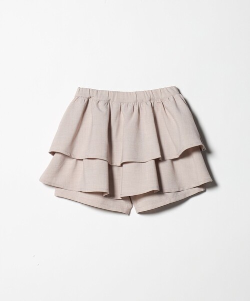 green label relaxing（グリーンレーベルリラクシング）の「リネンライク フリル キュロット / キッズ 140cm-160cm（デニムパンツ・キッズ・コバルトブルー/ベージュ・160cm/150cm/140cm）」の3枚目の写真