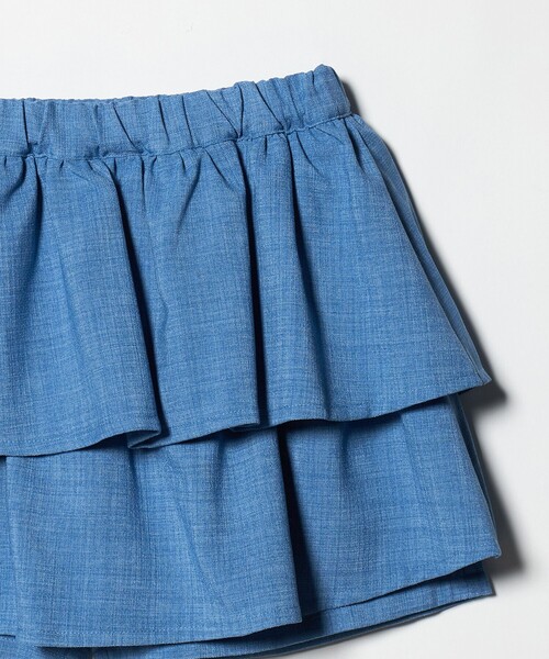 green label relaxing(グリーンレーベルリラクシング)の「リネンライク フリル キュロット / キッズ 140cm-160cm(デニムパンツ・キッズ・コバルトブルー/ベージュ・160cm/150cm/140cm)」の14枚目の写真