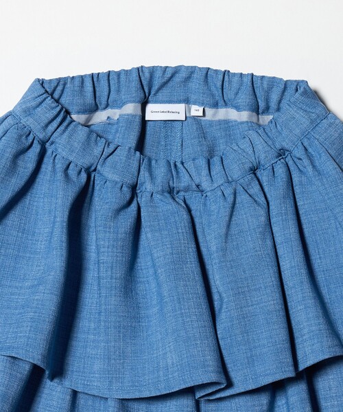 green label relaxing(グリーンレーベルリラクシング)の「リネンライク フリル キュロット / キッズ 140cm-160cm(デニムパンツ・キッズ・コバルトブルー/ベージュ・160cm/150cm/140cm)」の16枚目の写真