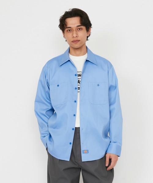 Dickies(ディッキーズ)の「Dickies/ディッキーズ ライト ワークシャツ 長袖 (Japan fit)(シャツ/ブラウス・メンズ・ヘザーグレー/ブラック/ライトベージュ・MEDIUM/LARGE)」の5枚目の写真