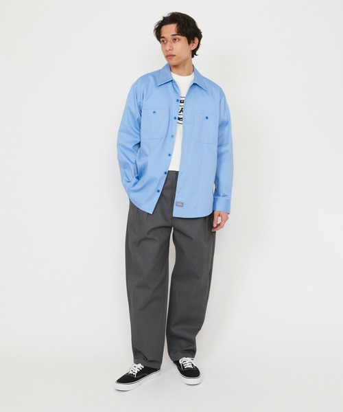 Dickies(ディッキーズ)の「Dickies/ディッキーズ ライト ワークシャツ 長袖 (Japan fit)(シャツ/ブラウス・メンズ・ヘザーグレー/ブラック/ライトベージュ・MEDIUM/LARGE)」の6枚目の写真