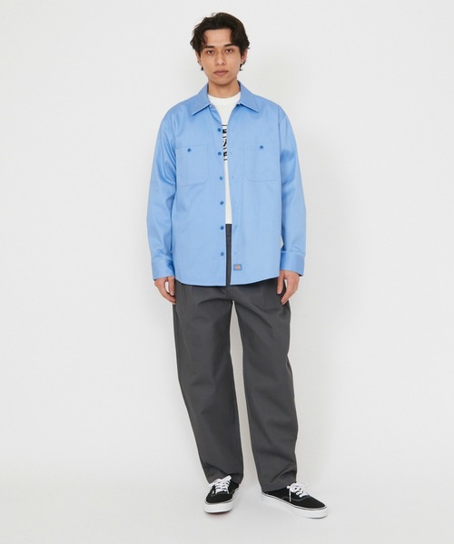 Dickies(ディッキーズ)の「Dickies/ディッキーズ ライト ワークシャツ 長袖 (Japan fit)(シャツ/ブラウス・メンズ・ヘザーグレー/ブラック/ライトベージュ・MEDIUM/LARGE)」の7枚目の写真
