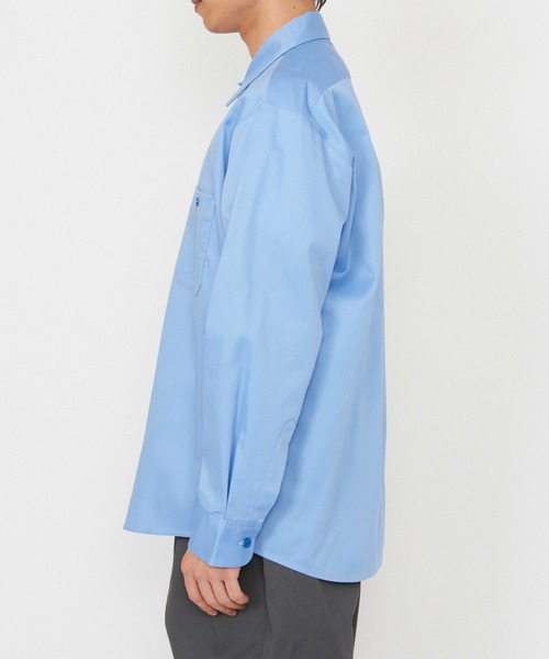 Dickies(ディッキーズ)の「Dickies/ディッキーズ ライト ワークシャツ 長袖 (Japan fit)(シャツ/ブラウス・メンズ・ヘザーグレー/ブラック/ライトベージュ・MEDIUM/LARGE)」の9枚目の写真