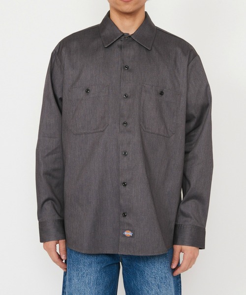 Dickies(ディッキーズ)の「Dickies/ディッキーズ ライト ワークシャツ 長袖 (Japan fit)(シャツ/ブラウス・メンズ・ヘザーグレー/ブラック/ライトベージュ・MEDIUM/LARGE)」の17枚目の写真