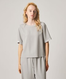 <Steven Alan>バックサテン ジョーゼット ショートスリーブ ブラウス