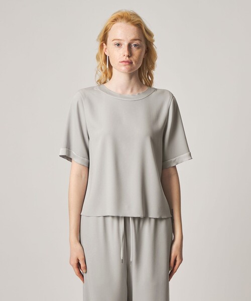 Steven Alan(スティーブンアラン)の「<Steven Alan>バックサテン ジョーゼット ショートスリーブ ブラウス(シャツ/ブラウス・レディース・ネイビー/ライトグレー・FREE)」の10枚目の写真