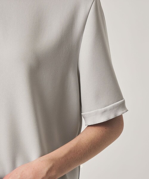 Steven Alan(スティーブンアラン)の「<Steven Alan>バックサテン ジョーゼット ショートスリーブ ブラウス(シャツ/ブラウス・レディース・ネイビー/ライトグレー・FREE)」の15枚目の写真