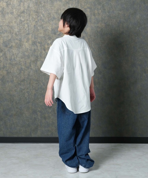 THE CASUAL(カジュアル)の「【マルチファンクション】オーバーサイズ 半袖シャツ(シャツ/ブラウス・キッズ・チャコール/ベージュ/オフホワイト/ブラック/カーキ・110cm/160cm/150cm/140cm/130cm/120cm)」の11枚目の写真