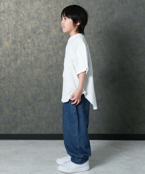 THE CASUAL(カジュアル)の「【マルチファンクション】オーバーサイズ 半袖シャツ(シャツ/ブラウス・キッズ・チャコール/ベージュ/オフホワイト/ブラック/カーキ・110cm/160cm/150cm/140cm/130cm/120cm)」の14枚目の写真