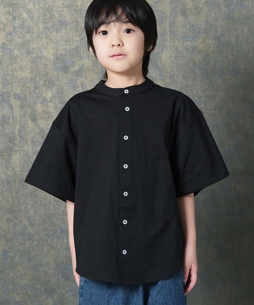 THE CASUAL(カジュアル)の「【マルチファンクション】オーバーサイズ 半袖シャツ(シャツ/ブラウス・キッズ・チャコール/ベージュ/オフホワイト/ブラック/カーキ・110cm/160cm/150cm/140cm/130cm/120cm)」の16枚目の写真