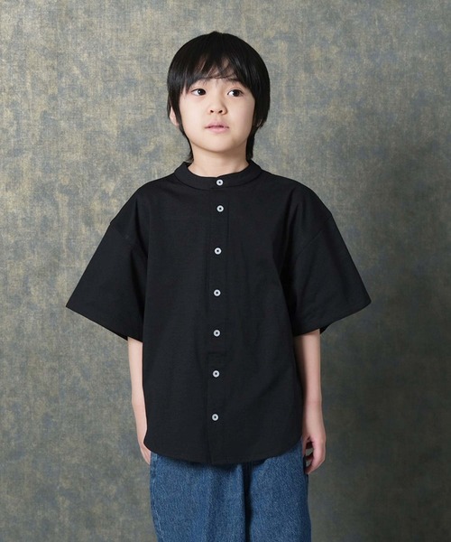 THE CASUAL(カジュアル)の「【マルチファンクション】オーバーサイズ 半袖シャツ(シャツ/ブラウス・キッズ・チャコール/ベージュ/オフホワイト/ブラック/カーキ・110cm/160cm/150cm/140cm/130cm/120cm)」の18枚目の写真