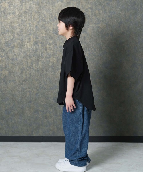 THE CASUAL(カジュアル)の「【マルチファンクション】オーバーサイズ 半袖シャツ(シャツ/ブラウス・キッズ・チャコール/ベージュ/オフホワイト/ブラック/カーキ・110cm/160cm/150cm/140cm/130cm/120cm)」の20枚目の写真