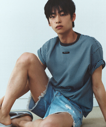 DRUNKTXT（ドランクテキスト）の「Stripe Tee Sky Blue（Tシャツ/カットソー）」