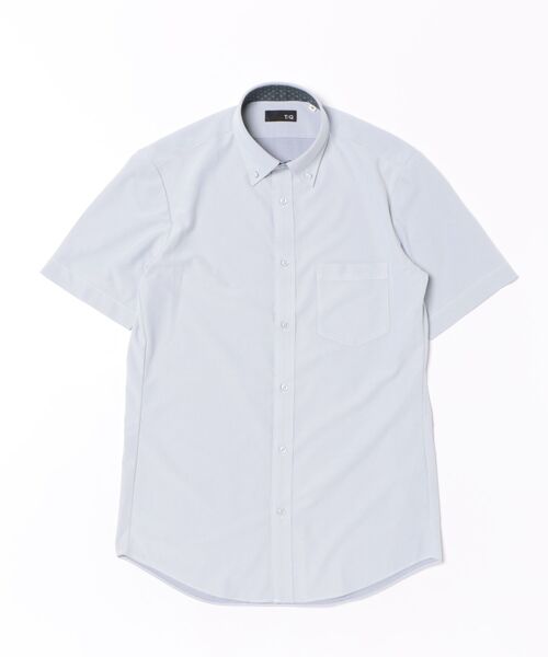 TAKA-Q（タカキュー）の「ワイシャツ メンズ ストレッチ 吸水速乾 ノンアイロン ボタンダウン 半袖 ビジネス ドレス NEWスタンダードフィット（ビジネスシャツ・メンズ・ネイビー・S/MEDIUM/LARGE/X-LARGE/3L）」の2枚目の写真