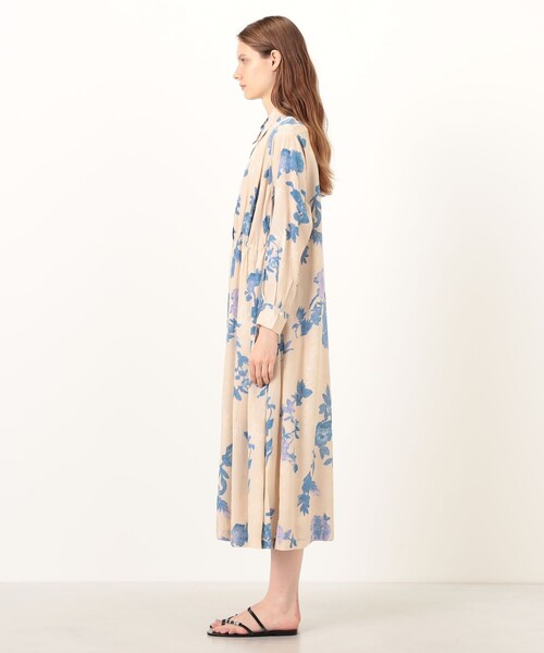 NE QUITTEZ PAS!(ヌキテパ)の「ne Quittez pas Shantoon Jacquard ワンピース(シャツワンピース・レディース・ダークグリーン/アイボリー・S)」の4枚目の写真
