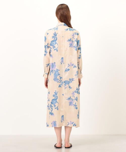NE QUITTEZ PAS!(ヌキテパ)の「ne Quittez pas Shantoon Jacquard ワンピース(シャツワンピース・レディース・ダークグリーン/アイボリー・S)」の5枚目の写真
