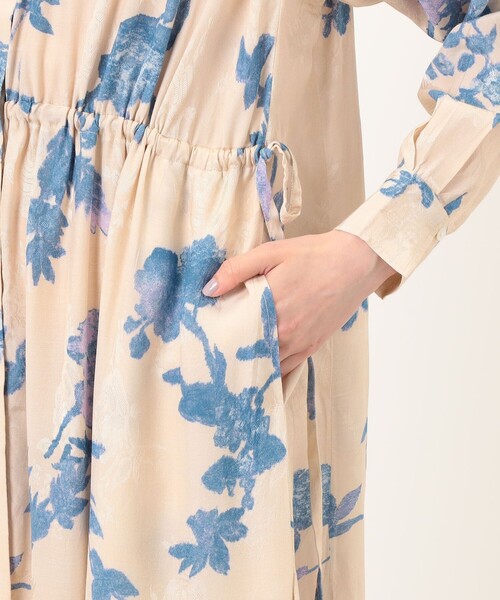 NE QUITTEZ PAS!(ヌキテパ)の「ne Quittez pas Shantoon Jacquard ワンピース(シャツワンピース・レディース・ダークグリーン/アイボリー・S)」の9枚目の写真
