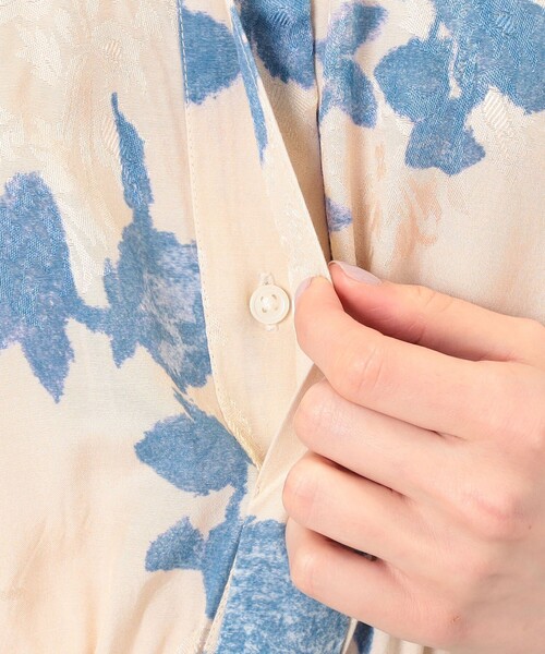 NE QUITTEZ PAS!(ヌキテパ)の「ne Quittez pas Shantoon Jacquard ワンピース(シャツワンピース・レディース・ダークグリーン/アイボリー・S)」の10枚目の写真