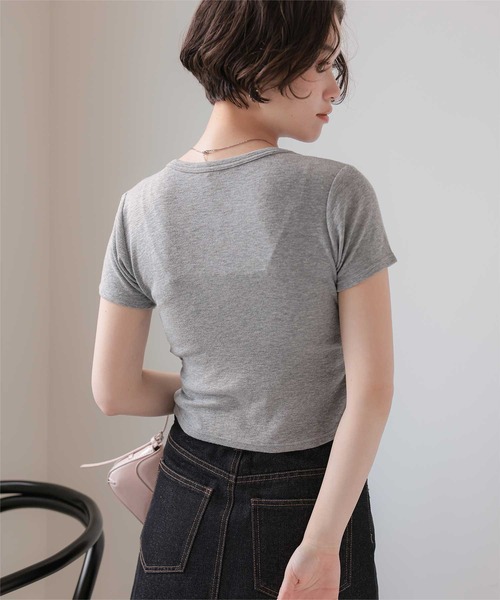 titivate（ティティベイト）の「レイヤード風ヘンリーネックカットソーTシャツ（Tシャツ/カットソー・レディース・チャコール/ライトブルー/ライトイエロー/グレー・L/M）」の20枚目の写真