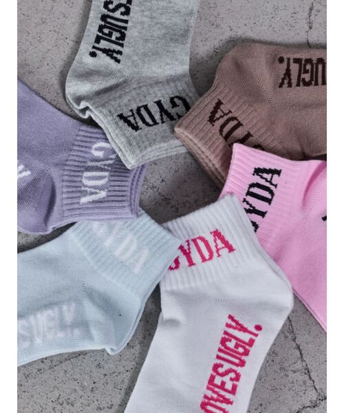 GYDA(ジェイダ)の「GYDA SOX(ソックス/靴下・レディース・ピンク/その他3/ブラック/グレー/オフホワイト・FREE)」の6枚目の写真