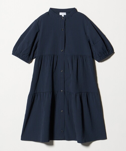 green label relaxing(グリーンレーベルリラクシング)の「チェック ワンピース / キッズ 140cm-160cm(ワンピース・キッズ・ネイビー/ライトブルー・160cm/150cm/140cm)」の4枚目の写真